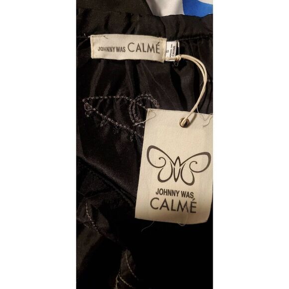 Johnny Was Calme by Yogi Embroidered Silk Mini Dress — Black, NWT, Boho Chic - Picture 10 of 13